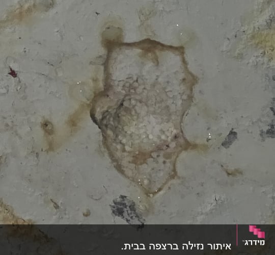 כתם רטיבות על קיר, סימן לנזילה אפשרית